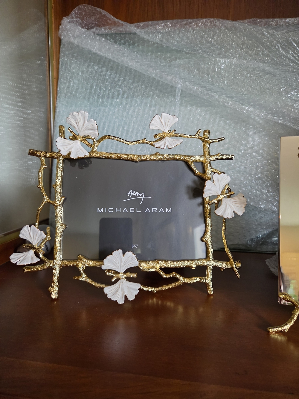 Michael Aram Gold and White Ginkgo Photo Frame 2 Frame